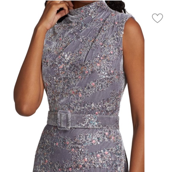 ✨Badgley Mischka Sequined Velvet Gown✨ - Picture 4 of 10